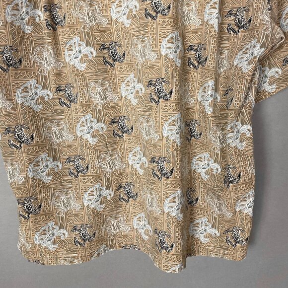 Vintage 90s Columbia Sportswear Shirt Men Button-Up Crab Pattern Hawaiian XL - Picture 8 of 10